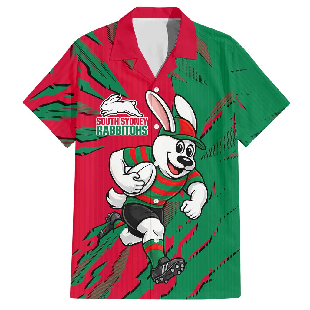 Personalized South Sydney Rabbitohs Hawaiian Shirt Dynamic Lightning Mascot Rugby Australia