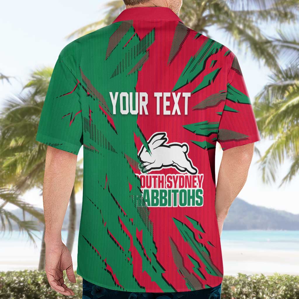 Personalized South Sydney Rabbitohs Hawaiian Shirt Dynamic Lightning Mascot Rugby Australia