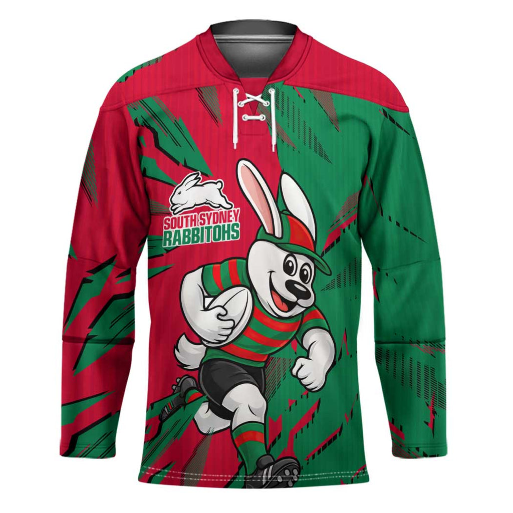 Personalized South Sydney Rabbitohs Hockey Jersey Dynamic Lightning Mascot Rugby Australia