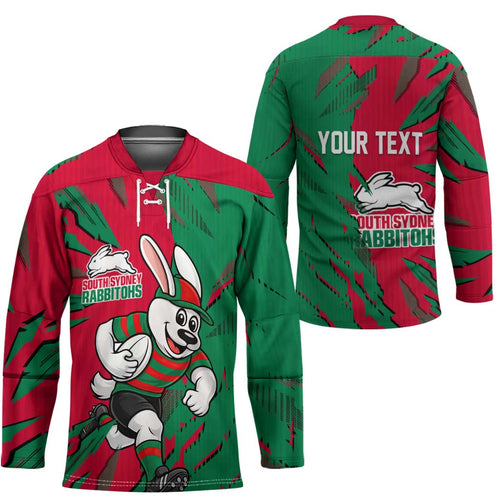 Personalized South Sydney Rabbitohs Hockey Jersey Dynamic Lightning Mascot Rugby Australia
