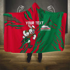 Personalized South Sydney Rabbitohs Hooded Blanket Dynamic Lightning Mascot Rugby Australia