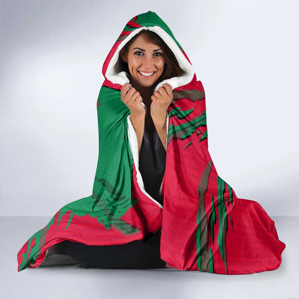 Personalized South Sydney Rabbitohs Hooded Blanket Dynamic Lightning Mascot Rugby Australia