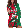 Personalized South Sydney Rabbitohs Hoodie Dress Dynamic Lightning Mascot Rugby Australia