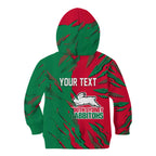 Personalized South Sydney Rabbitohs Kid Hoodie Dynamic Lightning Mascot Rugby Australia