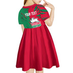 Personalized South Sydney Rabbitohs Kid Short Sleeve Dress Dynamic Lightning Mascot Rugby Australia