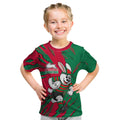 Personalized South Sydney Rabbitohs Kid T Shirt Dynamic Lightning Mascot Rugby Australia