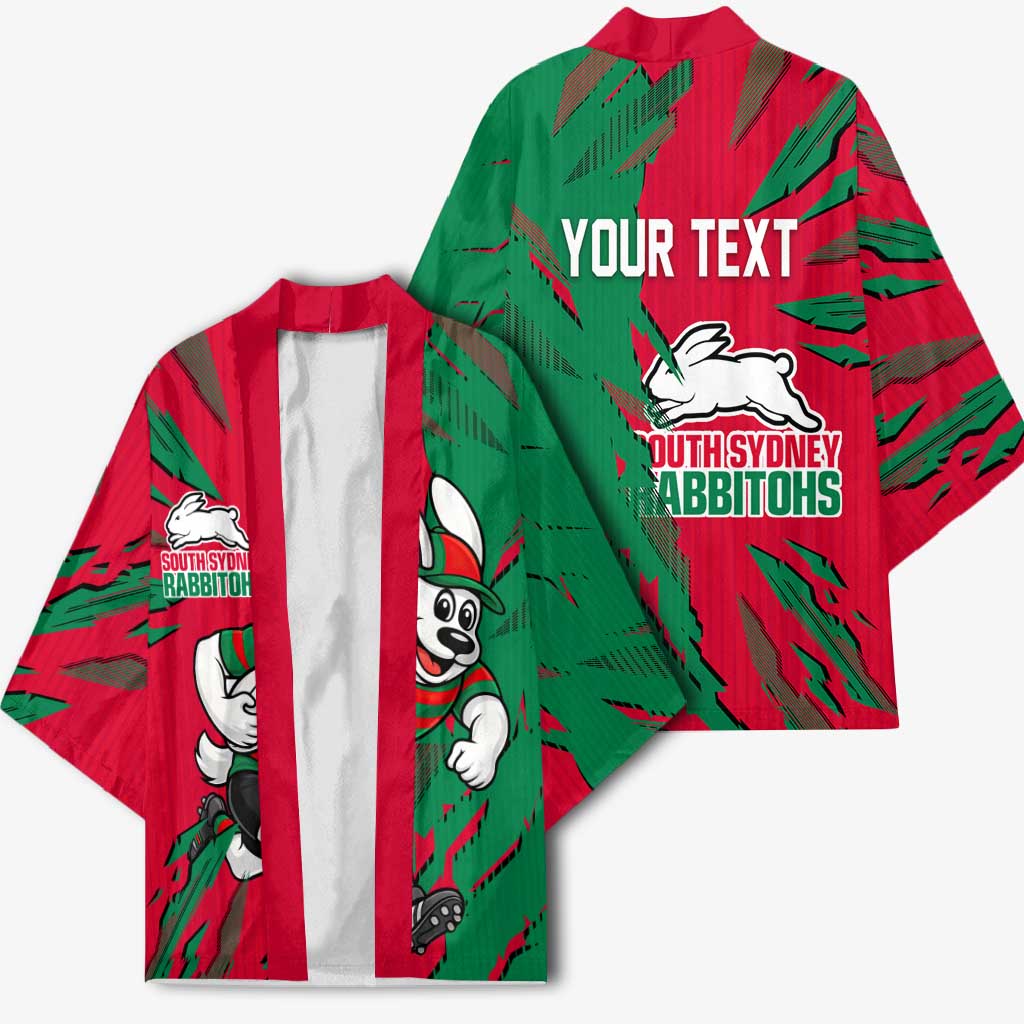 Personalized South Sydney Rabbitohs Kimono Dynamic Lightning Mascot Rugby Australia
