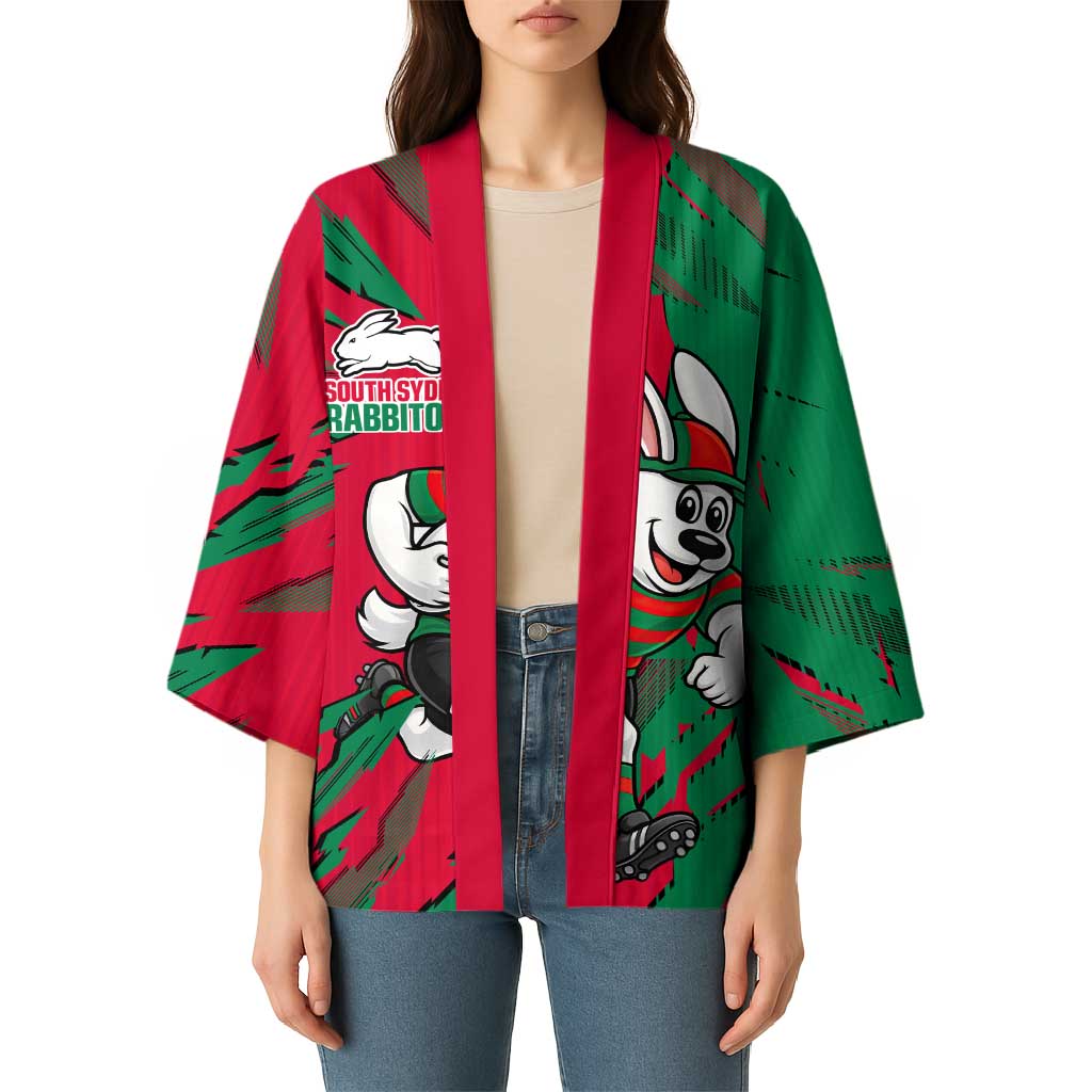 Personalized South Sydney Rabbitohs Kimono Dynamic Lightning Mascot Rugby Australia