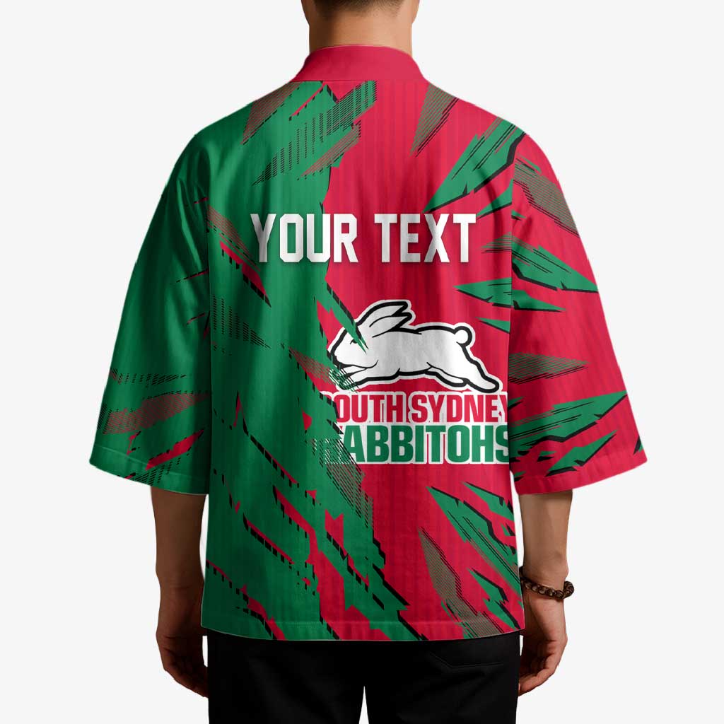 Personalized South Sydney Rabbitohs Kimono Dynamic Lightning Mascot Rugby Australia