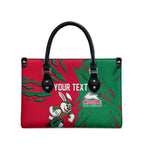 Personalized South Sydney Rabbitohs Leather Bag Dynamic Lightning Mascot Rugby Australia