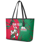Personalized South Sydney Rabbitohs Leather Tote Bag Dynamic Lightning Mascot Rugby Australia