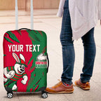 Personalized South Sydney Rabbitohs Luggage Cover Dynamic Lightning Mascot Rugby Australia