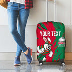 Personalized South Sydney Rabbitohs Luggage Cover Dynamic Lightning Mascot Rugby Australia