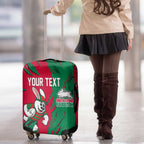 Personalized South Sydney Rabbitohs Luggage Cover Dynamic Lightning Mascot Rugby Australia