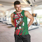 Personalized South Sydney Rabbitohs Men Tank Top Dynamic Lightning Mascot Rugby Australia