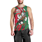 Personalized South Sydney Rabbitohs Men Tank Top Dynamic Lightning Mascot Rugby Australia