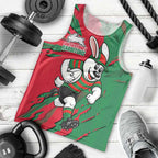 Personalized South Sydney Rabbitohs Men Tank Top Dynamic Lightning Mascot Rugby Australia