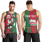 Personalized South Sydney Rabbitohs Men Tank Top Dynamic Lightning Mascot Rugby Australia