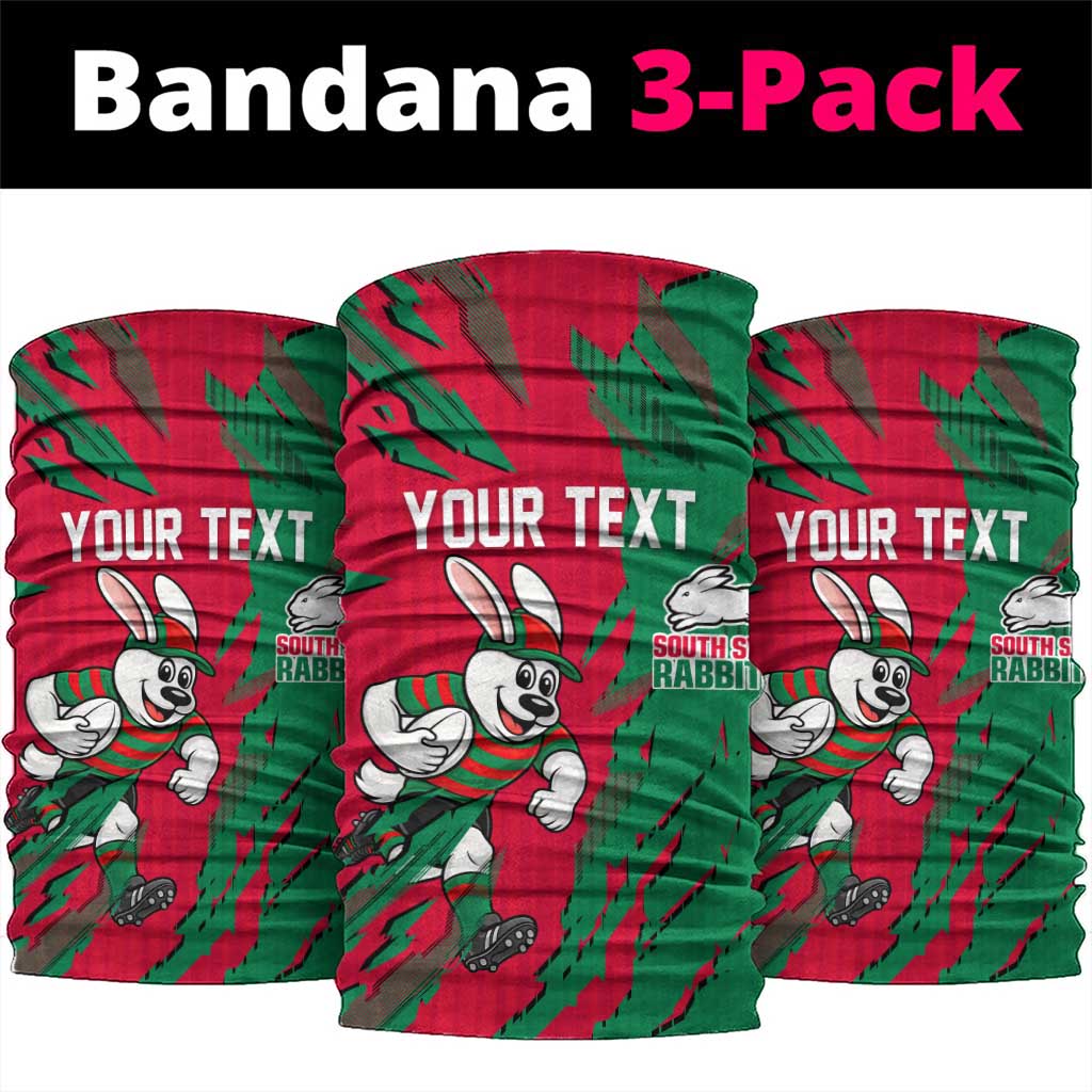 Personalized South Sydney Rabbitohs Neck Gaiter Dynamic Lightning Mascot Rugby Australia