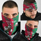 Personalized South Sydney Rabbitohs Neck Gaiter Dynamic Lightning Mascot Rugby Australia