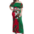 Personalized South Sydney Rabbitohs Off Shoulder Maxi Dress Dynamic Lightning Mascot Rugby Australia