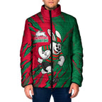 Personalized South Sydney Rabbitohs Padded Jacket Dynamic Lightning Mascot Rugby Australia