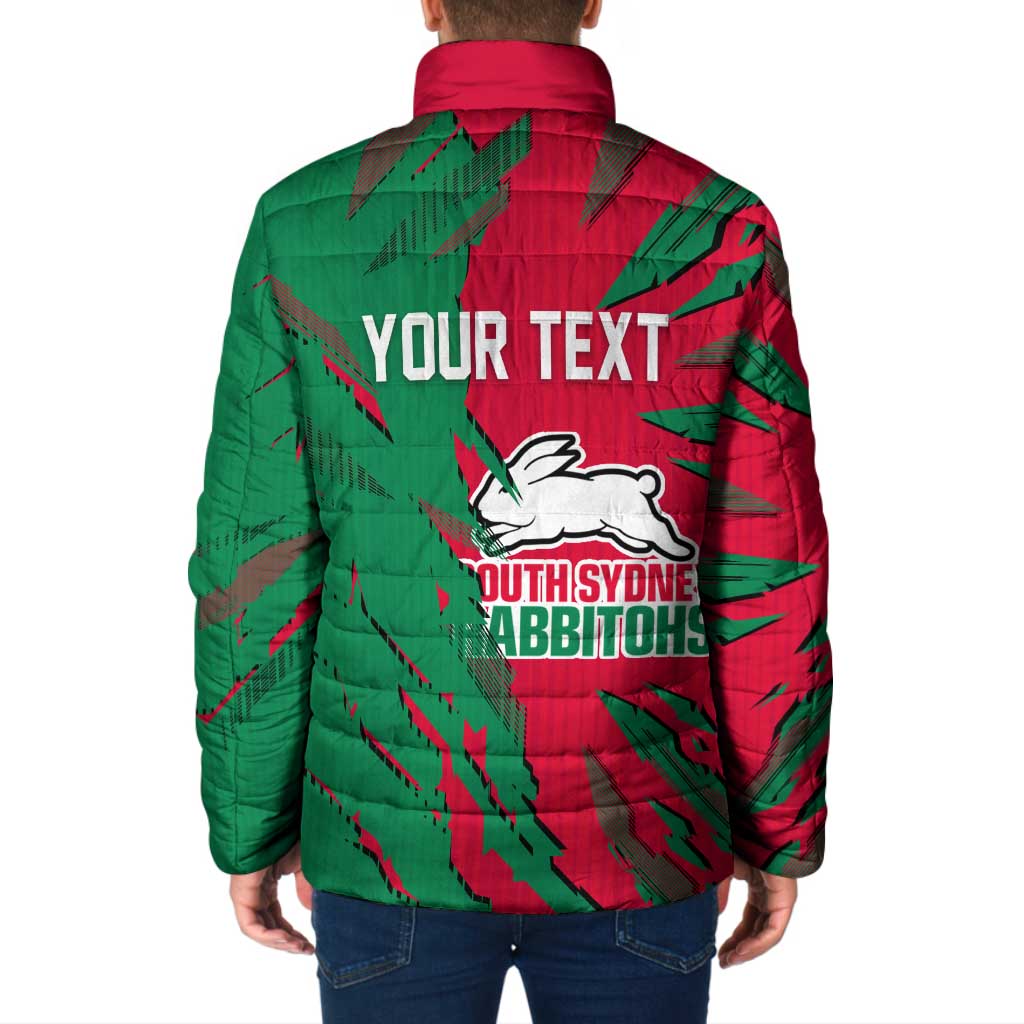 Personalized South Sydney Rabbitohs Padded Jacket Dynamic Lightning Mascot Rugby Australia
