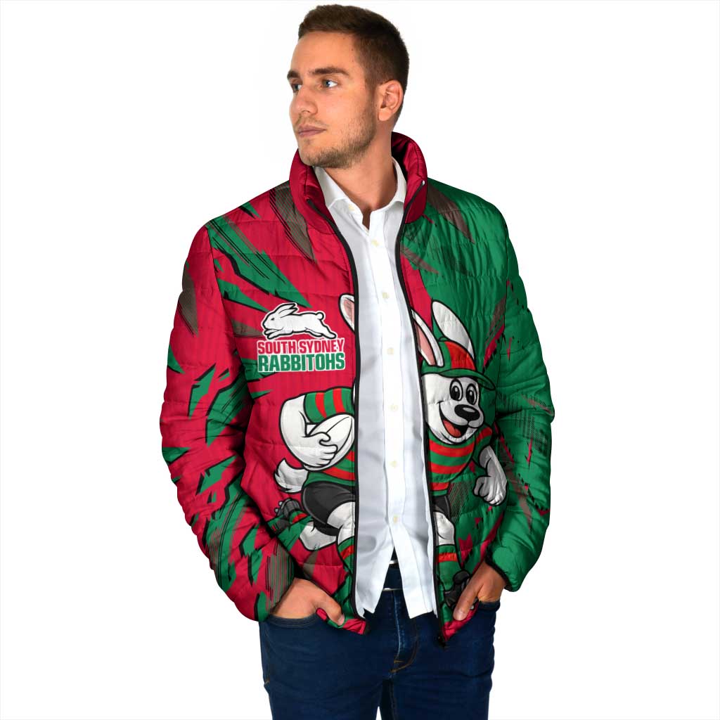 Personalized South Sydney Rabbitohs Padded Jacket Dynamic Lightning Mascot Rugby Australia