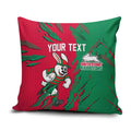 Personalized South Sydney Rabbitohs Pillow Cover Dynamic Lightning Mascot Rugby Australia
