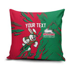 Personalized South Sydney Rabbitohs Pillow Cover Dynamic Lightning Mascot Rugby Australia