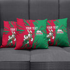 Personalized South Sydney Rabbitohs Pillow Cover Dynamic Lightning Mascot Rugby Australia