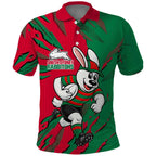 Personalized South Sydney Rabbitohs Polo Shirt Dynamic Lightning Mascot Rugby Australia