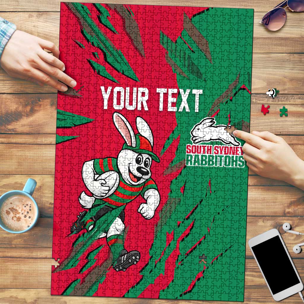 Personalized South Sydney Rabbitohs Puzzle Dynamic Lightning Mascot Rugby Australia