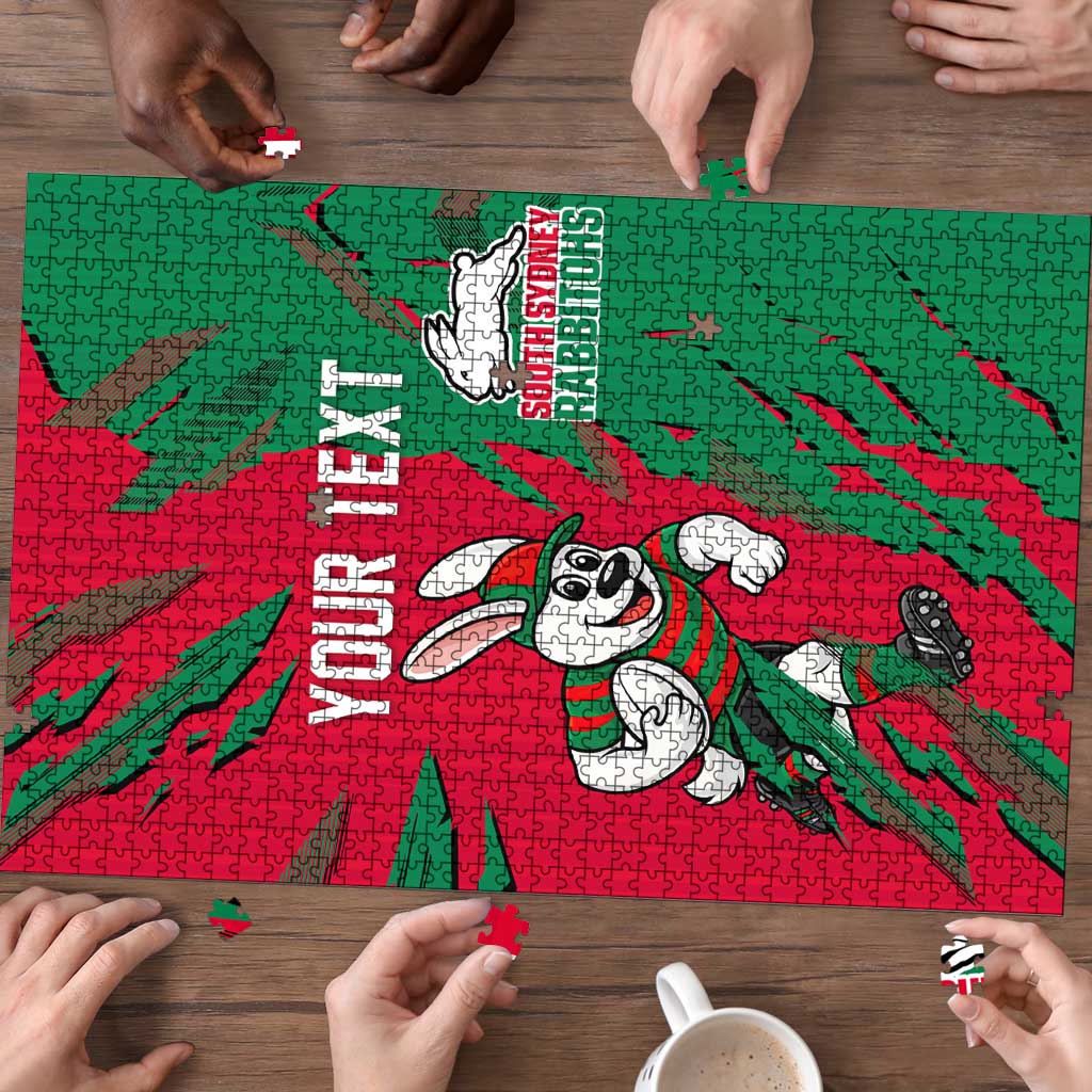 Personalized South Sydney Rabbitohs Puzzle Dynamic Lightning Mascot Rugby Australia