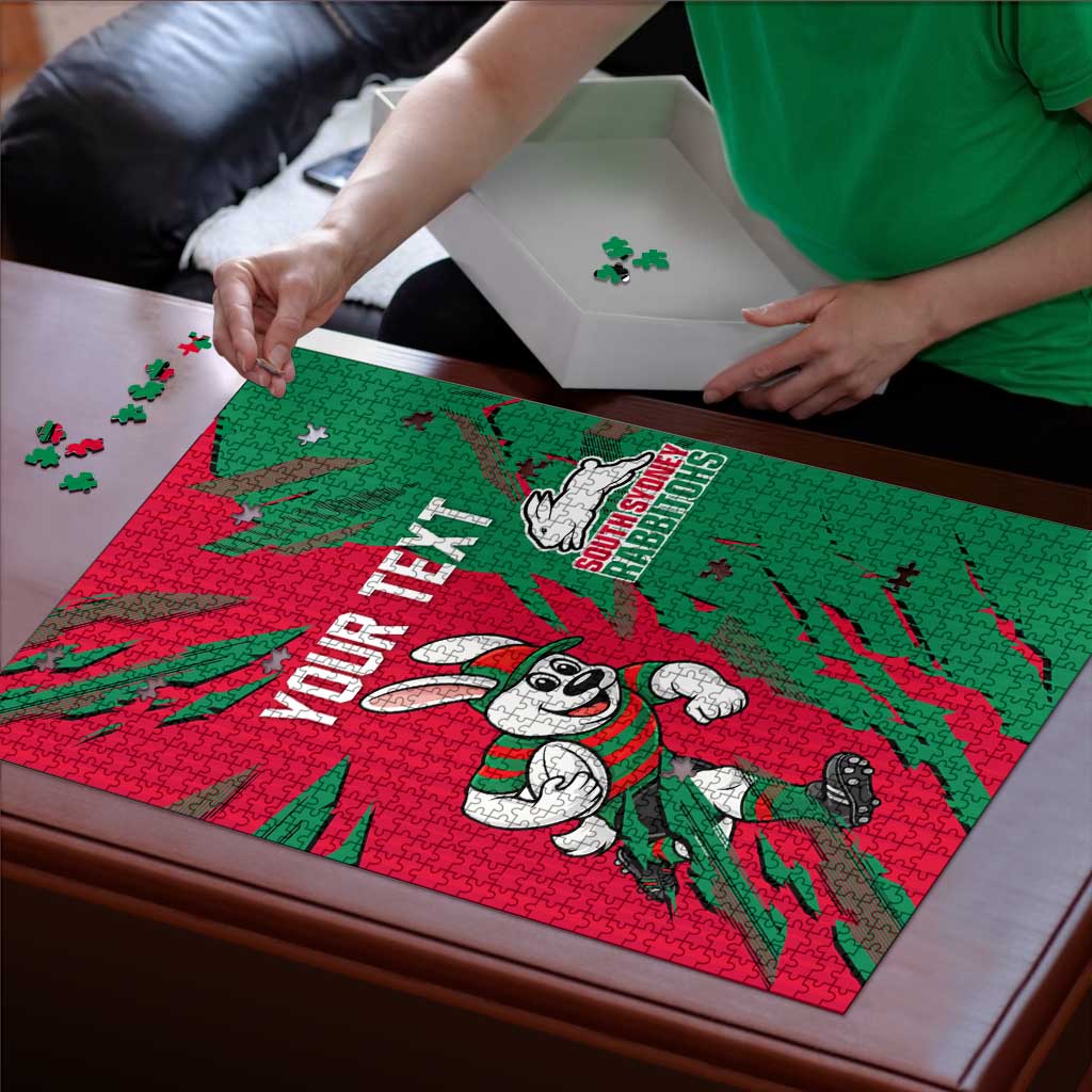 Personalized South Sydney Rabbitohs Puzzle Dynamic Lightning Mascot Rugby Australia