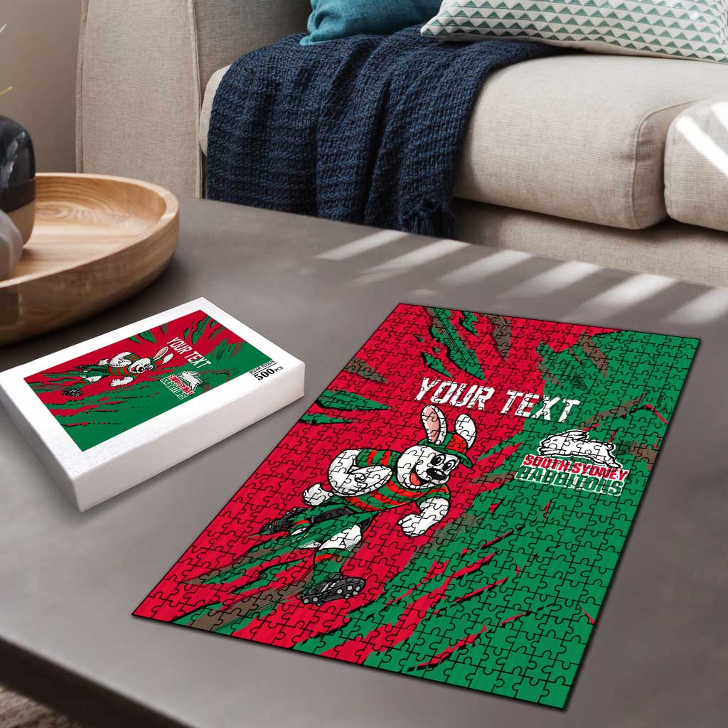 Personalized South Sydney Rabbitohs Puzzle Dynamic Lightning Mascot Rugby Australia