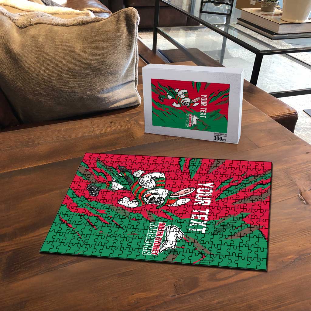 Personalized South Sydney Rabbitohs Puzzle Dynamic Lightning Mascot Rugby Australia