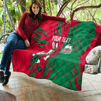 Personalized South Sydney Rabbitohs Quilt Dynamic Lightning Mascot Rugby Australia