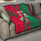 Personalized South Sydney Rabbitohs Quilt Dynamic Lightning Mascot Rugby Australia
