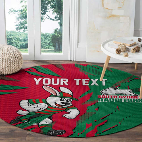 Personalized South Sydney Rabbitohs Round Carpet Dynamic Lightning Mascot Rugby Australia