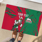 Personalized South Sydney Rabbitohs Rubber Doormat Dynamic Lightning Mascot Rugby Australia