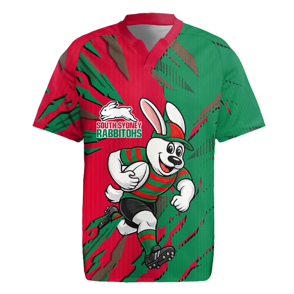 Personalized South Sydney Rabbitohs Rugby Jersey Dynamic Lightning Mascot Rugby Australia