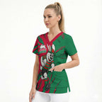 Personalized South Sydney Rabbitohs Scrub Top Dynamic Lightning Mascot Rugby Australia