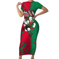 Personalized South Sydney Rabbitohs Short Sleeve Bodycon Dress Dynamic Lightning Mascot Rugby Australia
