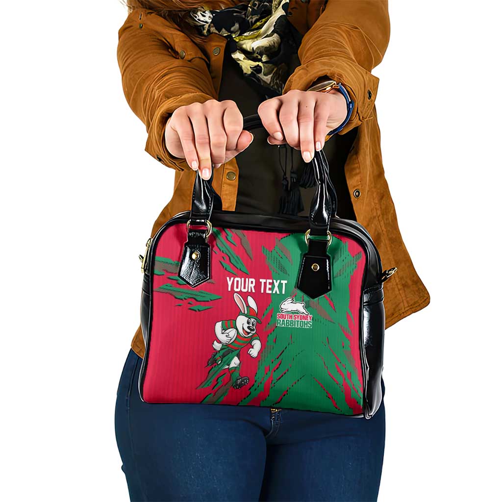 Personalized South Sydney Rabbitohs Shoulder Handbag Dynamic Lightning Mascot Rugby Australia