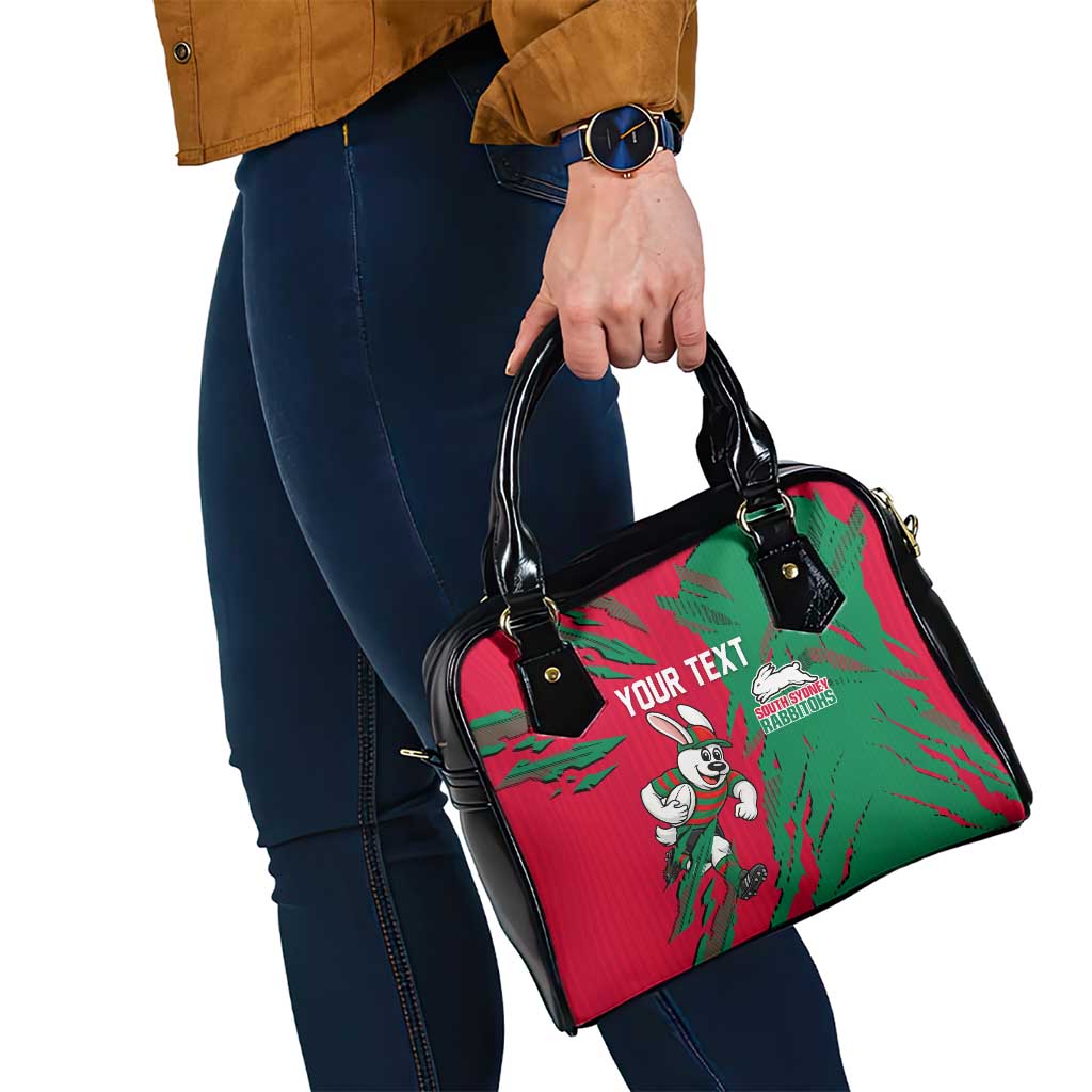 Personalized South Sydney Rabbitohs Shoulder Handbag Dynamic Lightning Mascot Rugby Australia