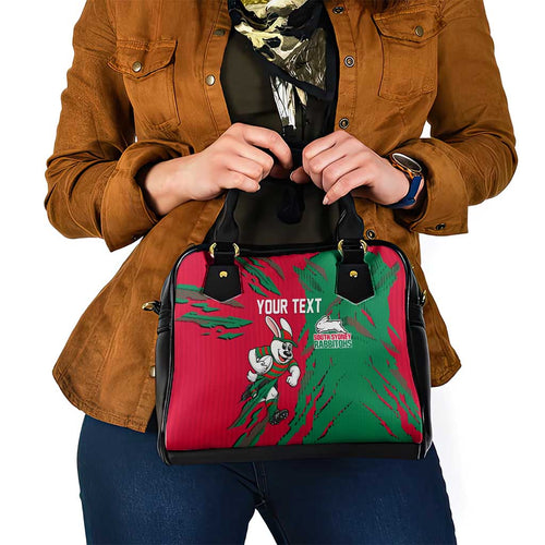 Personalized South Sydney Rabbitohs Shoulder Handbag Dynamic Lightning Mascot Rugby Australia