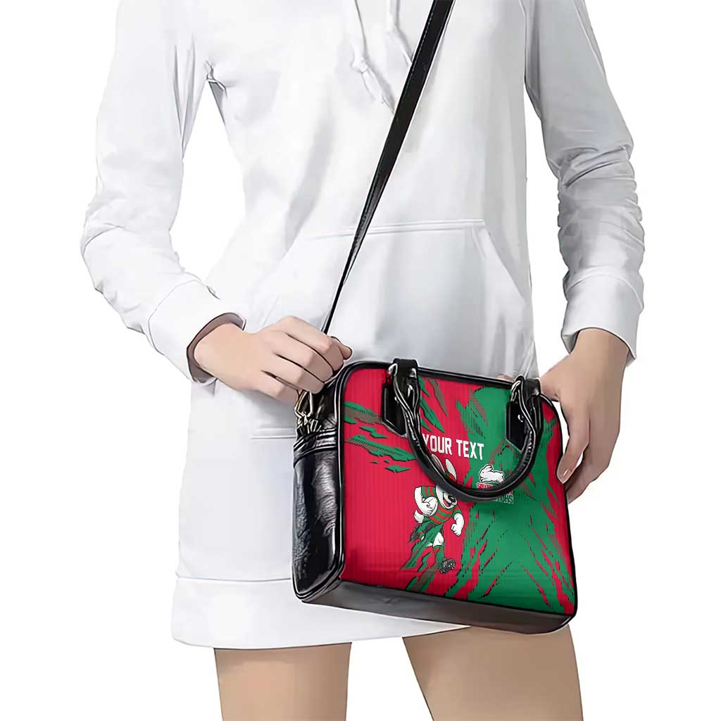 Personalized South Sydney Rabbitohs Shoulder Handbag Dynamic Lightning Mascot Rugby Australia
