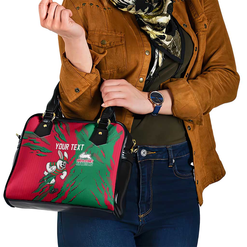 Personalized South Sydney Rabbitohs Shoulder Handbag Dynamic Lightning Mascot Rugby Australia