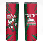 Personalized South Sydney Rabbitohs Skinny Tumbler Dynamic Lightning Mascot Rugby Australia